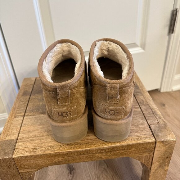 UGG Classic Ultra Mini Platform Boot in Chestnut Size US 9 - Picture 6 of 15